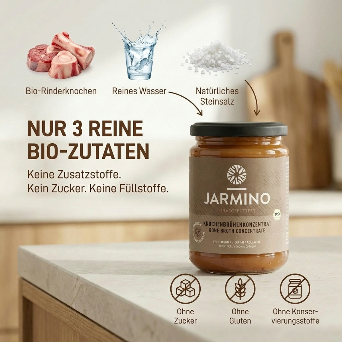 Knochenbrühen Konzentrat Rind (220g)