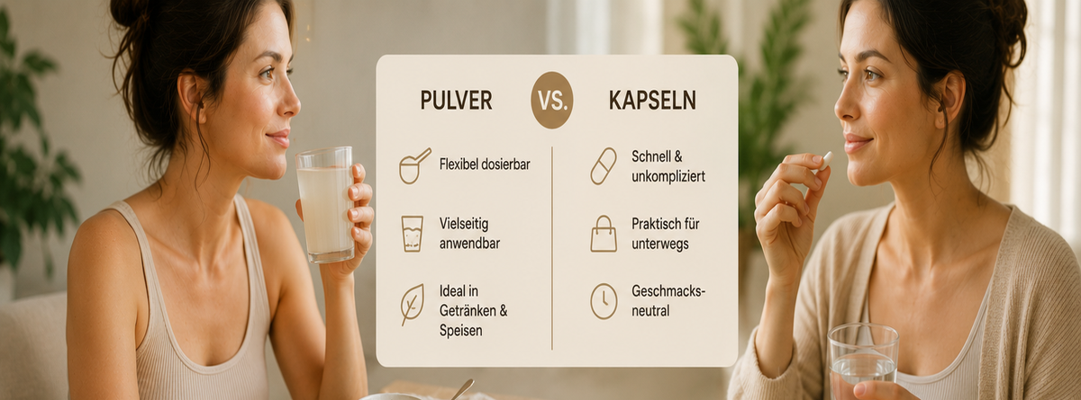 Kollagen Pulver oder Kapseln