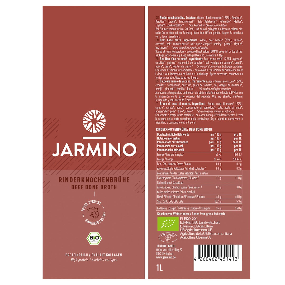 Rinderknochenbrühe (1x 1L)